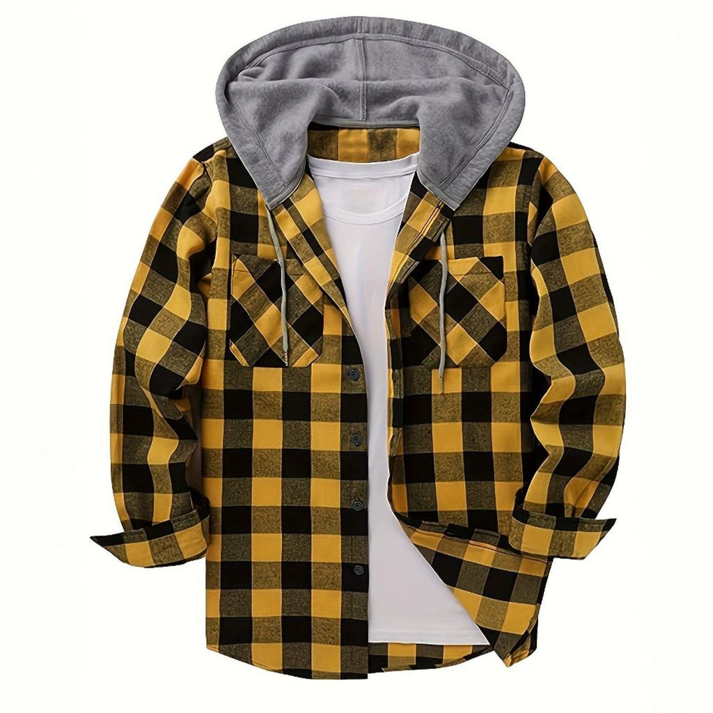 Men's Fashion Trend Hooded Checkered Sportswear