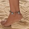 Vintage Ethnic Style Handmade Woven Turquoise Adjustable Waterproof Beach Anklet