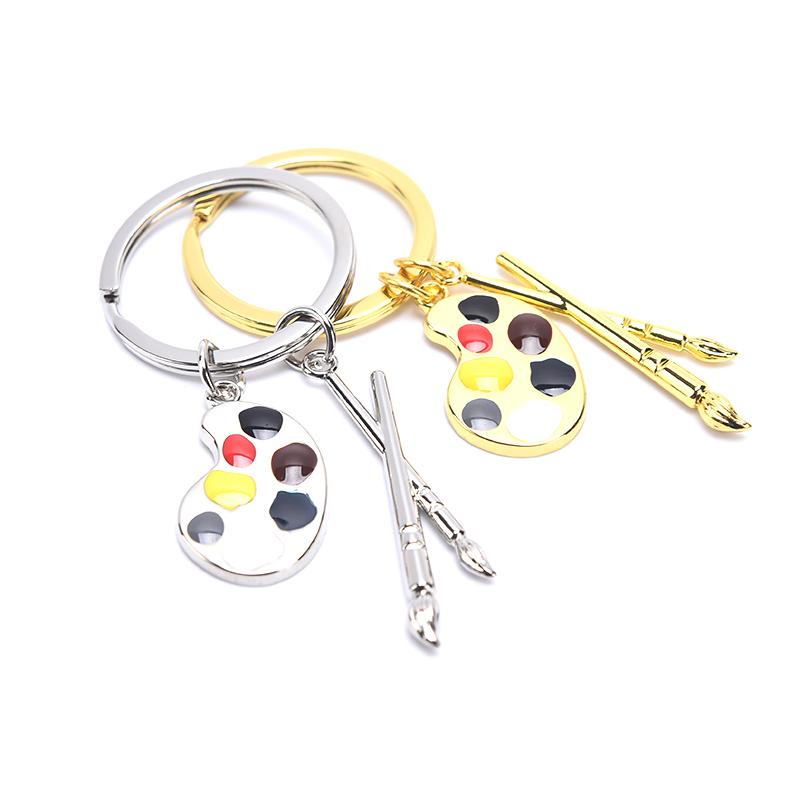 New Painter Tools-Palette And Brush Keychain Pendant Keychains  Ring Diy