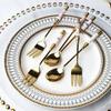 Stainless Steel Dessert Spoon Fork Ceramic Handle Cake Spoon Fork Exquisite Fruit Forks  Pastry