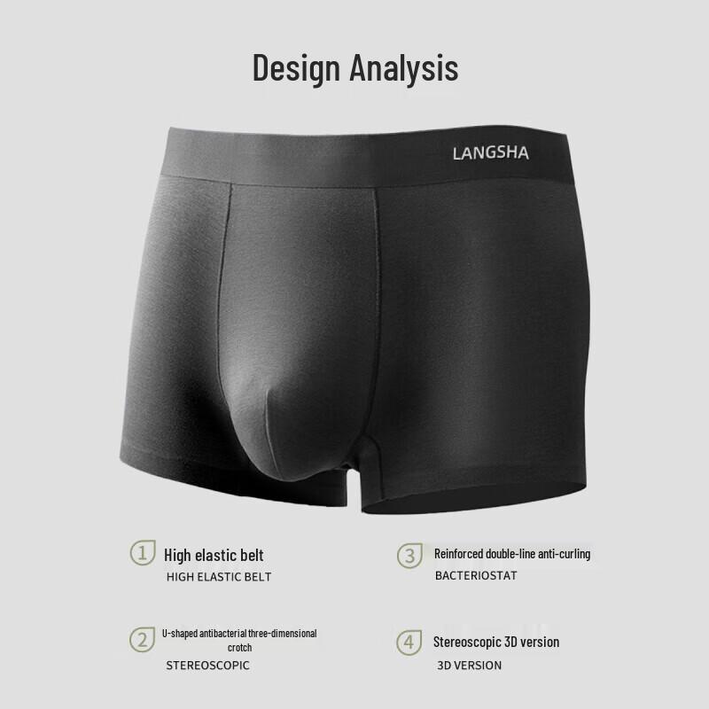 LANGSHA Men's 80S Modal Silk Antibacterial Boxer Briefs