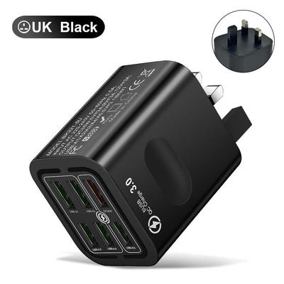 6-Port USB Charger Mobile Phone Fast Charging Wall Adapter for iPhone Xiaomi Samsung Huawei US/UK Plug