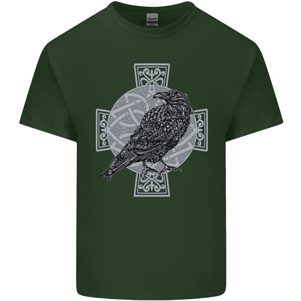 Odin Celtic Raven Viking Tattoo Cross Runic Unisexs Light Cotton Tshirt
