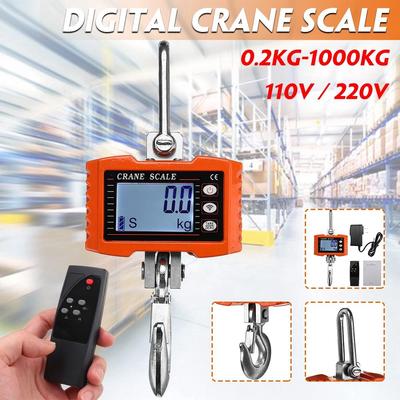 HD LED Display Wireless Electronic Hook Scales Heavy Duty Digital Hanging Scale Crane Scale with Remote Control 1000kg