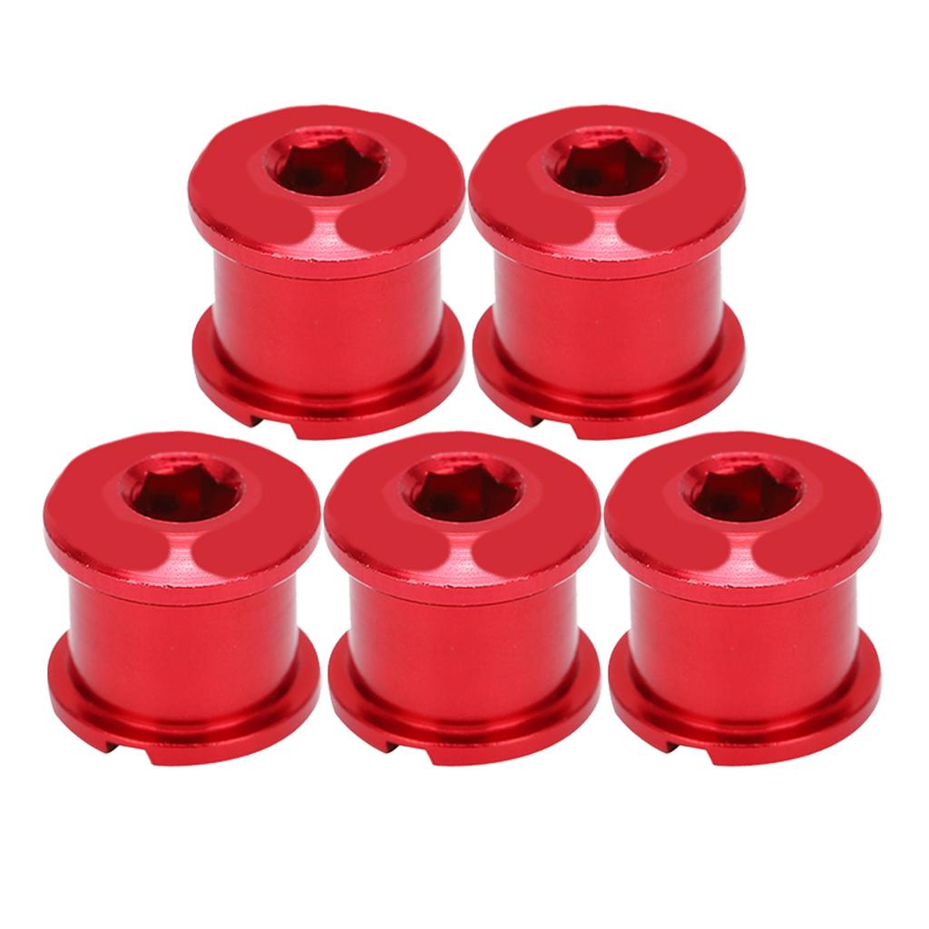 5 stk MTB Sykkel Kjedekransskrue Dobbel Kjedering Kranksett Bolt 7075 Aluminium SkiveskruerRød