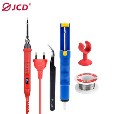 JCD 80W Digital Electric Soldering Iron Temperature Adjustable 220V LCD Display Ceramic Heater Welding Repair Tool Kit 908U
