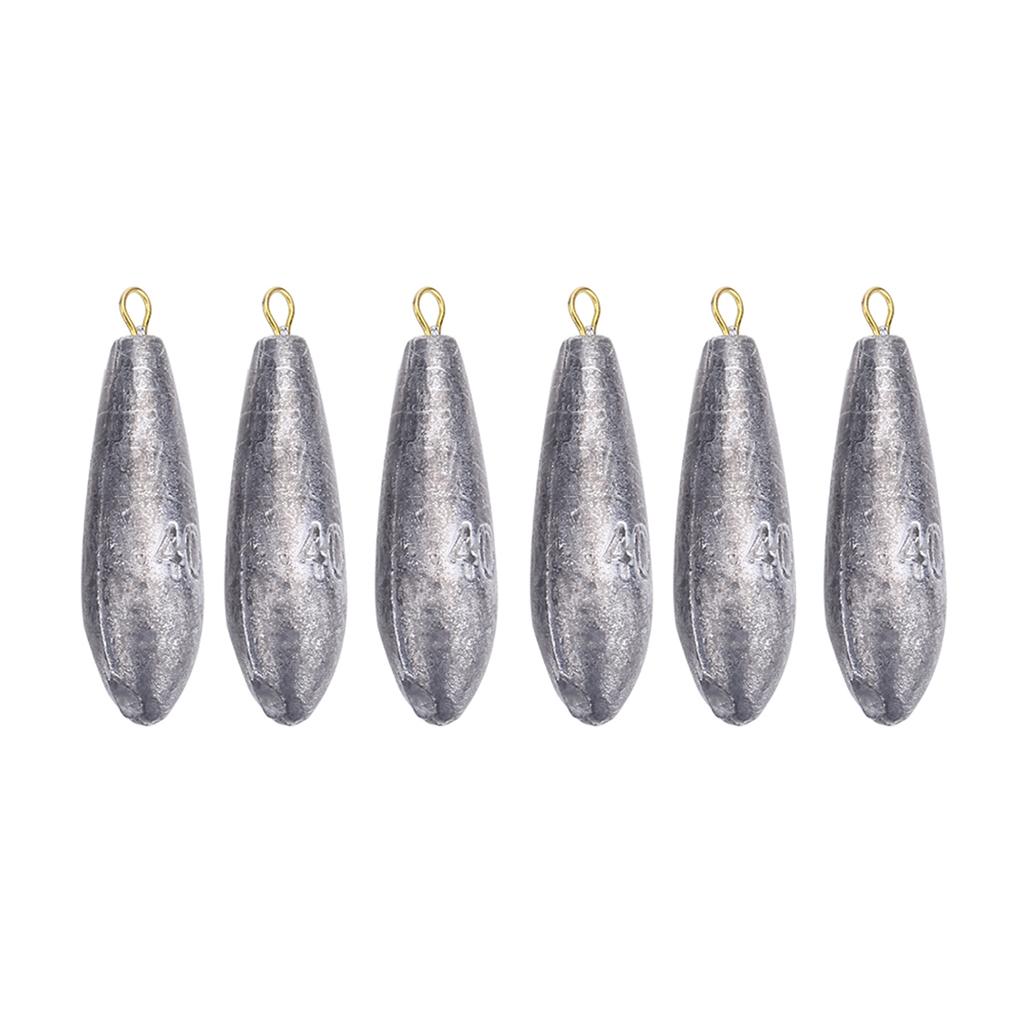 6Pcs New Fishing Weights Sinkers Shape Casting Fishing Tackle (10g)