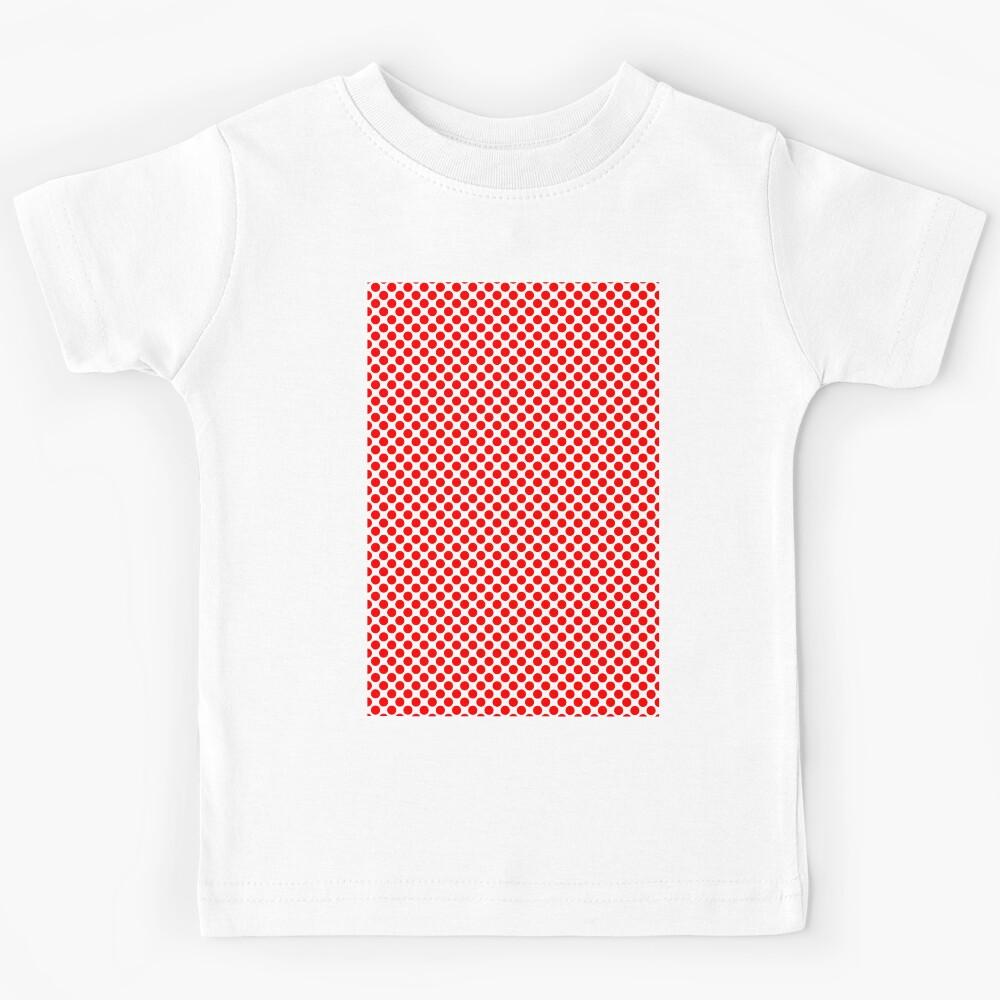 Red Polka Dot Circle Pattern Kids T-Shirt 110
