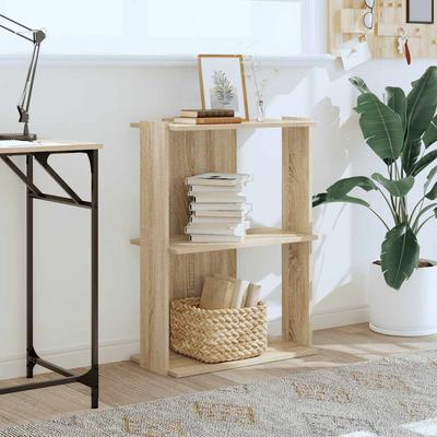 Bookshelf with 3 Shelves Sonoma Oak Finish 60 X 30 X 80 Cm Engineered Wood