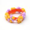 Adjustable Rainbow Flower Pet Collar with Fur Ball - Cute and Soft for Cats and Dogs