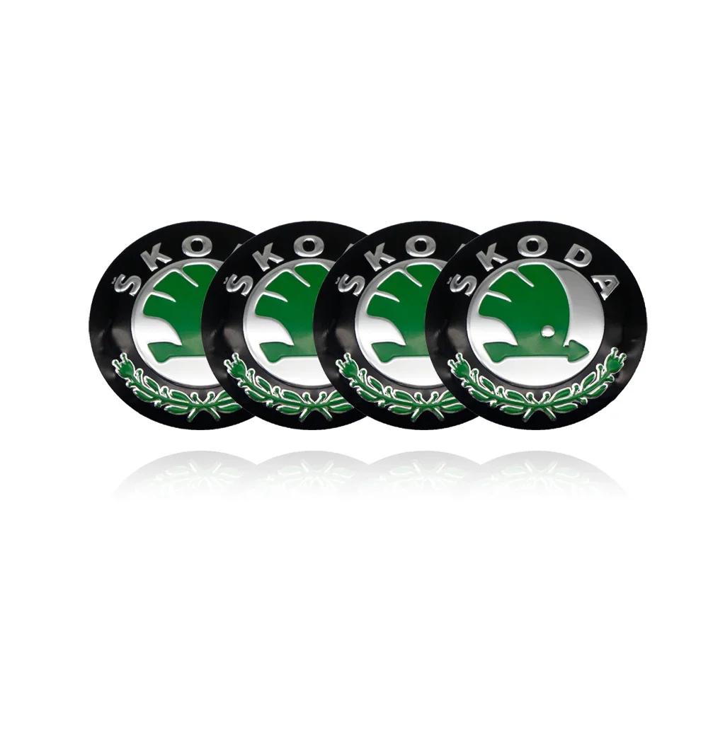 

4pcs 56mm Car wheel hub cover badge stickers For Skoda Octavia Fabia Kamiq Kapoq Kodiaq Rapid SCALA Superb VRS Car Accessories