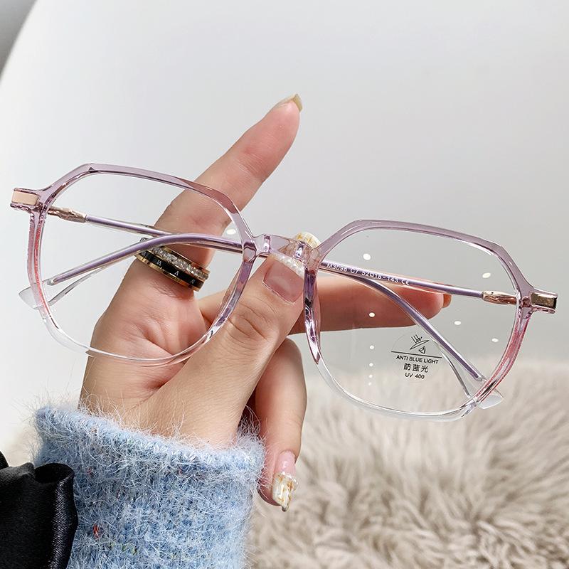 Trend Tr90 Anti-Blue Light Lightweight Glasses Frame Side Shiny Women'S Flat Mirror 3098