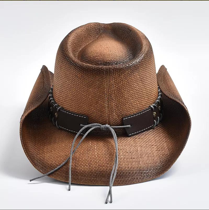 Light Color Cowgirl Hats For Women Straw Cowboy Hat Western Beach Straw Sun Hat With Shapeable Brim For Coastal Cowgirl Men Hats