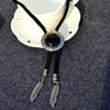 Round Bolo Tie Trendy Shirt Imitation Gem Pendant Vintage Dance Necktie  For Men Women