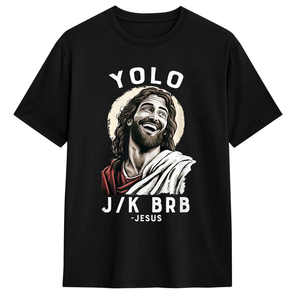 Casual TShirt Summer Easter Yolo Jk BRB Jesus Trendy Cool T Shirts Cotton Tshirt for Unisex YK Retro Short Sleeve Top Tees