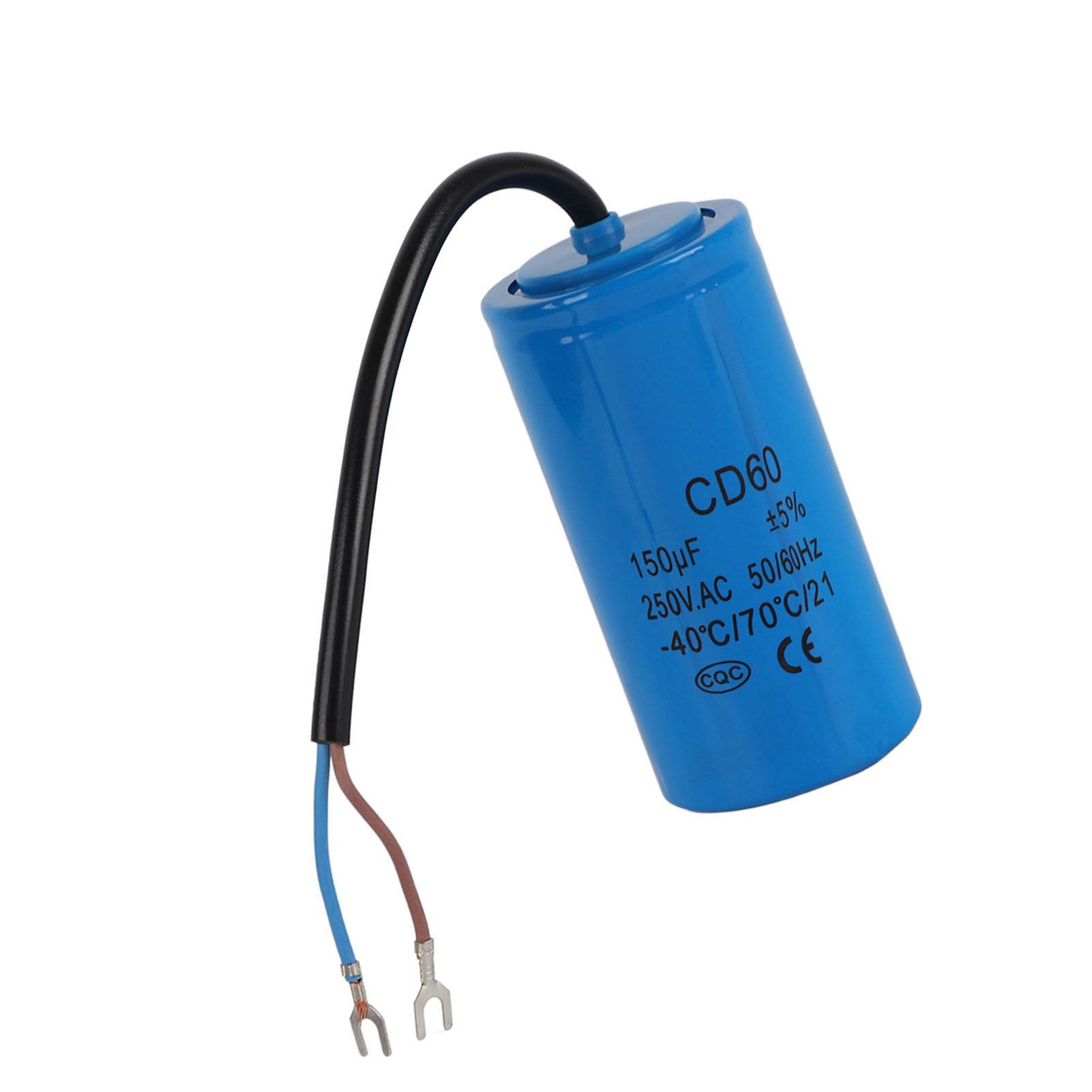 Prevádzkový kondenzátor CD60 s káblom 250V AC 150uF 50 60Hz pre motor vzduchový kompresor biela