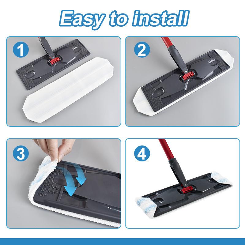 For Vileda H2prO / O-Cedar H2prO Flat Mop Pad Rags Washable Reusable Microfiber Mop Pad Replace Accessories