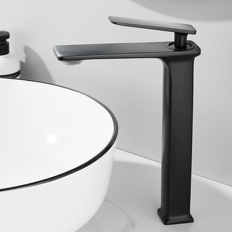 White Brass Basin Faucet Bathroom Sink Faucets Hot Cold Water Mixer Crane Deck Mounted Single Handle Hole Bath Kitchen Taps
