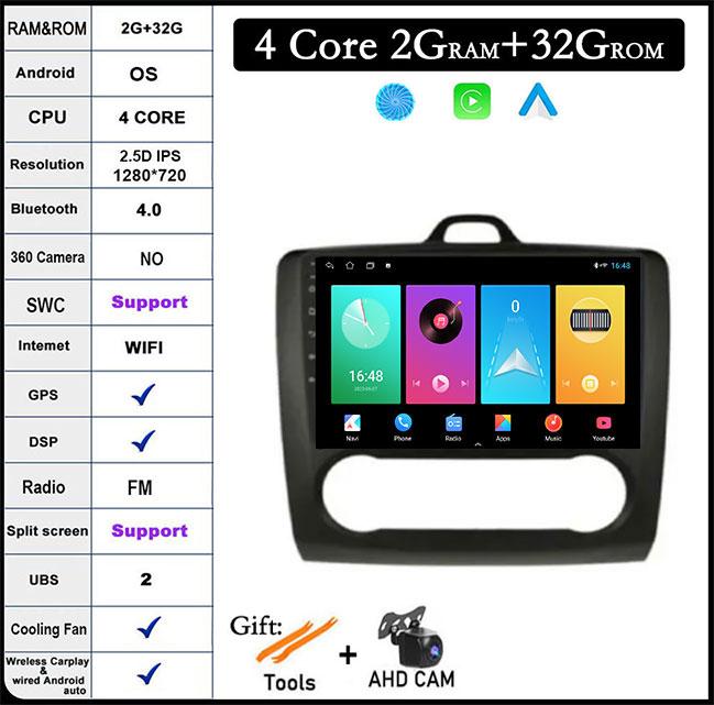 9 Inch For Ford Focus 2 3 MK2 MK3 2004-2011 DSP Android 14 Car Radio Multimedia Video Player Navigation Stereo GPS