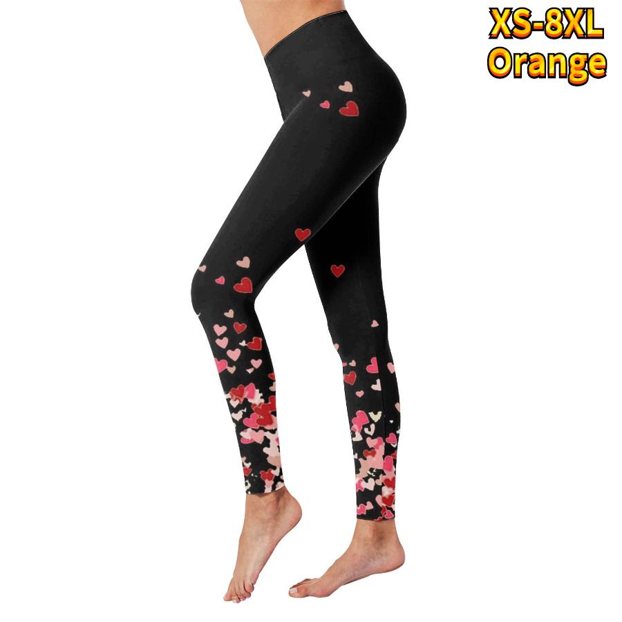 Womens Blue Love Prints Stretch Yoga Leggings Fitness Running Gym Sports Active Pants