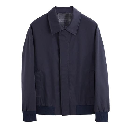 Men Jacket Lapel Long Sleeve Buttons Placket Coat with Pockets Solid