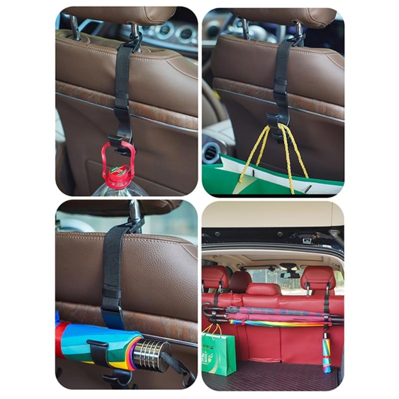 Car Seat Headrest Hook 2 Pack Hangers Storage Organizer Universal for Handbag Purse Coat Universal Fit Car SUV
