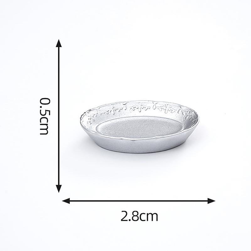 

10 шт. Миниатюрные аксессуары для кукольного домика Мини десертная эллиптическая тарелка Имитация кухонной посуды Игрушки для декора кукольного домика A4