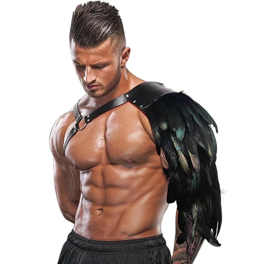 Feather Cloak Gothic Shoulder Armor Double Shoulder Medieval Guards Pirate Cosplay