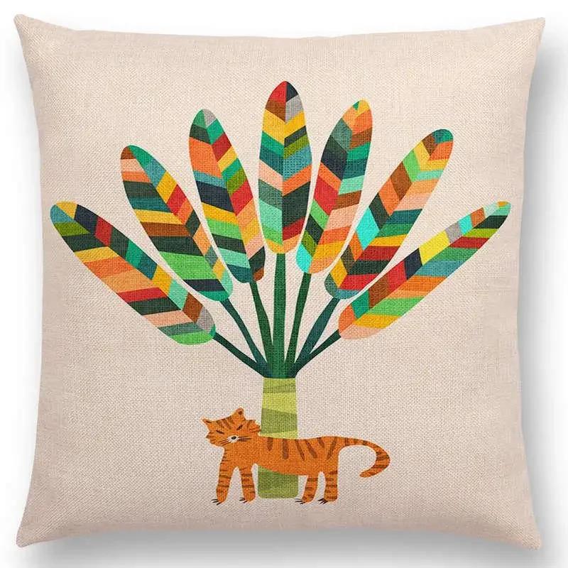 

Милые Мультяшные Животные Наволочка Домашний Декор для Дивана Гостиной Наволочка Высокое Качество Декоративные Подушки Hogar 66x66cm