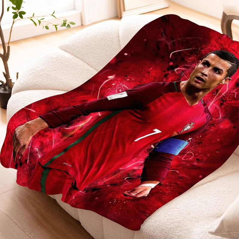 Sofa Blankets for Winter Cristiano Ronaldo Warm Knee Bed Fleece Custom Camping Fluffy Soft Blankets Microfiber Bedding King Size