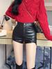 Kunstleder Goth hoch taillierte weibliche Shorts Y2k Sexy schwarz PU Mode lässig Sommer Shorts Hosen Frauen Kleidung