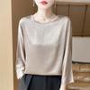 Acetate Satin T-shirt with Three-dimensional Temperament, Simple Loose Summer Chiffon Comfortable and Versatile Large-size Top