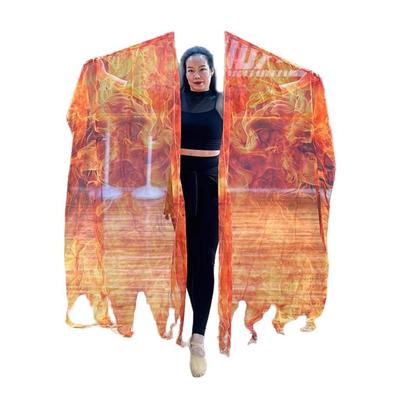 2Pcs Praise Dance Worship Flags Praise Church Flags with Scalable Rod Flame Pattern Worship Wing Flags for Adults