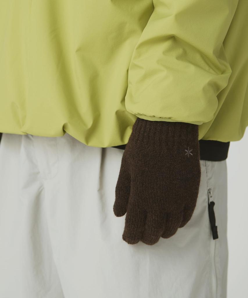 Snow Peak Washable Wool Knit Gloves and Dark Brown 2 AC-25AU025, Men's Women's,