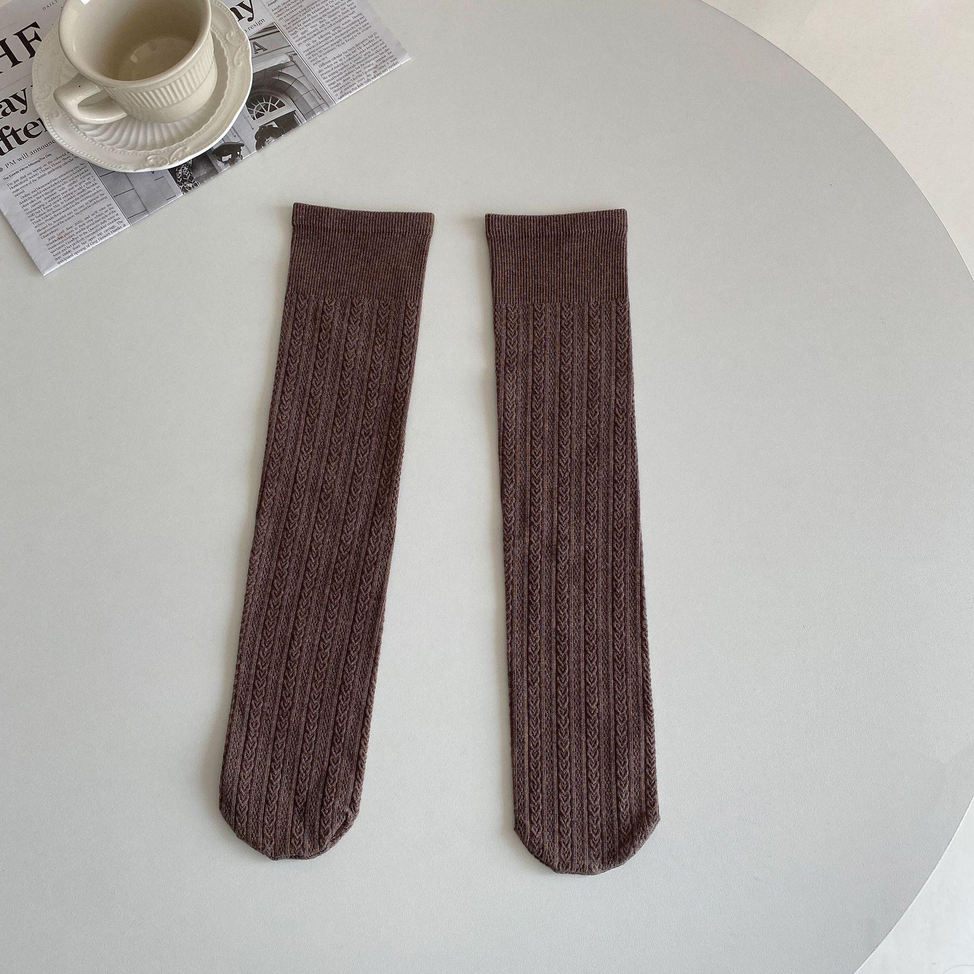 Women s Mid-Calf Off-White Heart Pattern Socks - Japanese Style Black Loose Calf Socks