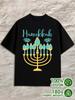T-Shirt Y2K Hanukkah Menorah Black
