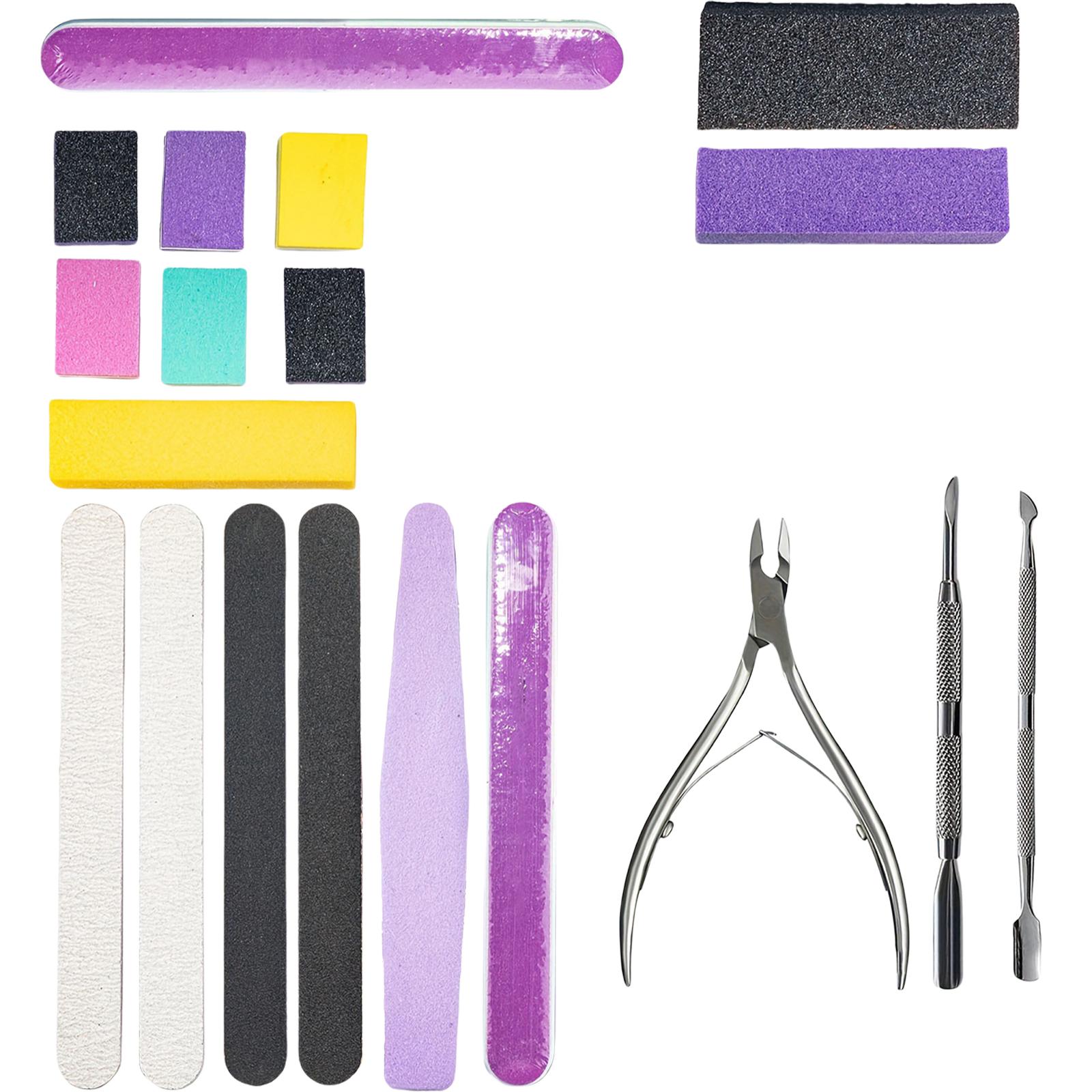 

19 шт./набор пилочек для ногтей пилочки для ногтей полирующий блок губка для полировки набор инструментов для ремонта ногтей и удаления омертвевшей кожи