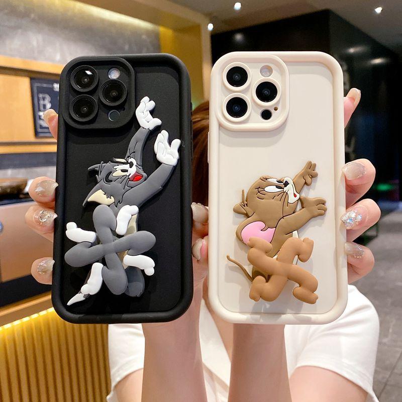Creative chase Tom cat applicable VIVO X300 mobile phone case rotating Jerry mouse Y37 V60 three-dimensional cartoon case