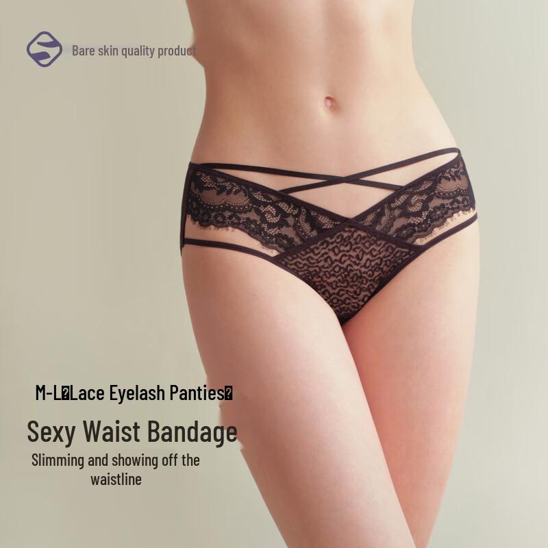 

Eyelash Lace Mid-Waist Briefs L