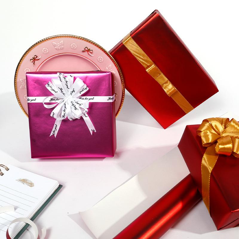 43 X 3 Wrapping Paper Roll Metallic Pure Color Colorful Craft Paper for Christmas Valentines Birthday Holiday Gifts Decor