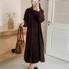 Elegant knitted dress two-piece set autumn and winter new small long cardigan sweater skirt set