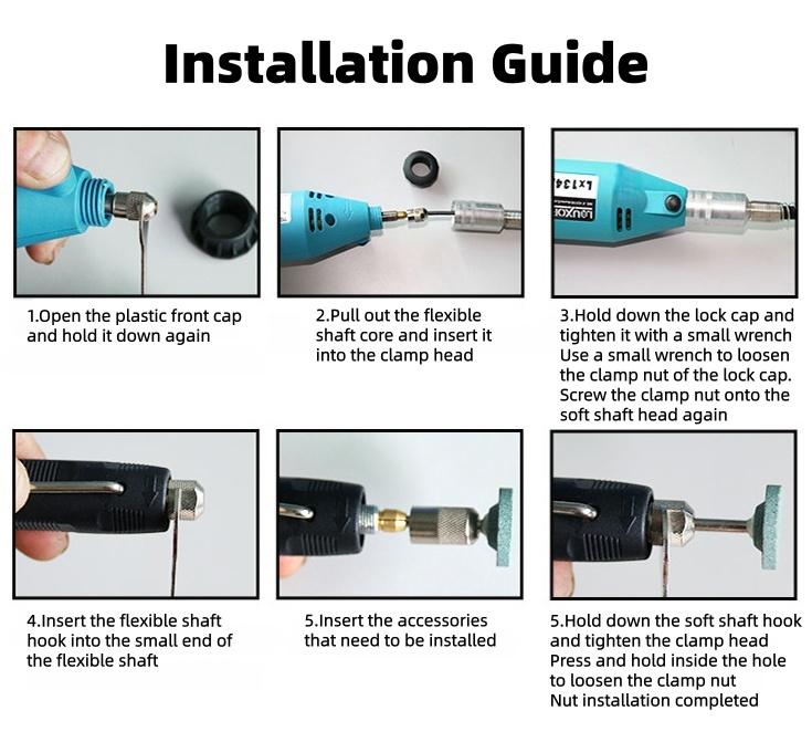 Universelle flexible Welle für elektrischen Rotationsschleifer mit Bohrfutter