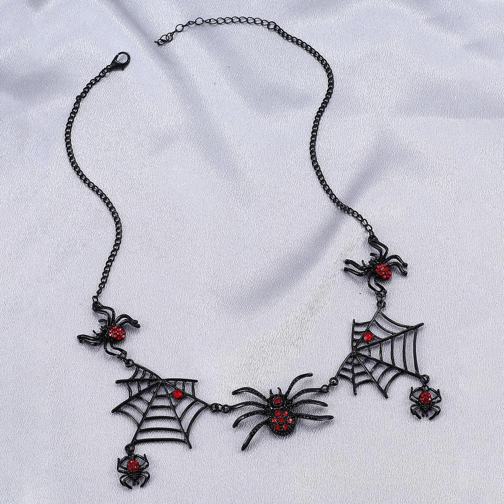 Retro Gothic Spinnennetz Schlüsselbein-Halskette - Halloween-Geschenk
