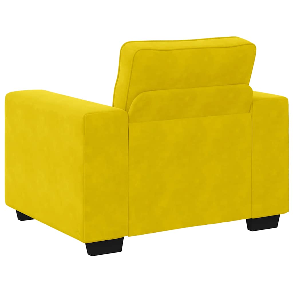 Yellow Armchair 100x77x82 Cm Velvet