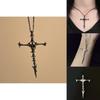 Dunkle Gothic Schädel Kreuz Anhänger Halskette Retro Modischer Legierungsschmuck für Männer und Frauen
