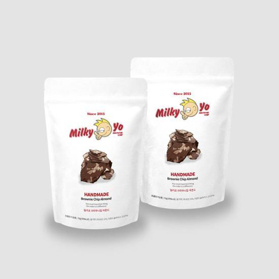 Milkiyo Brownie Chip Almond Double Plan (70g+70g), Korean snacks
