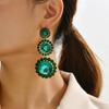 Teardrop Fashion Round Crystal Glass Long Dangle Drop Earrings Luxury Design Vintage Unusual Dainty Earring Pendant Jewelry Gift