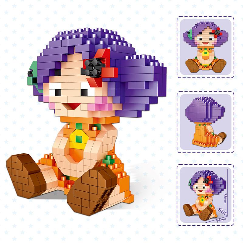 Cute Magic Mini Blocks Cartoon Dinosaur Model Anime Building Toy Juguetes Auction Figure Kids Gifts Girls Present