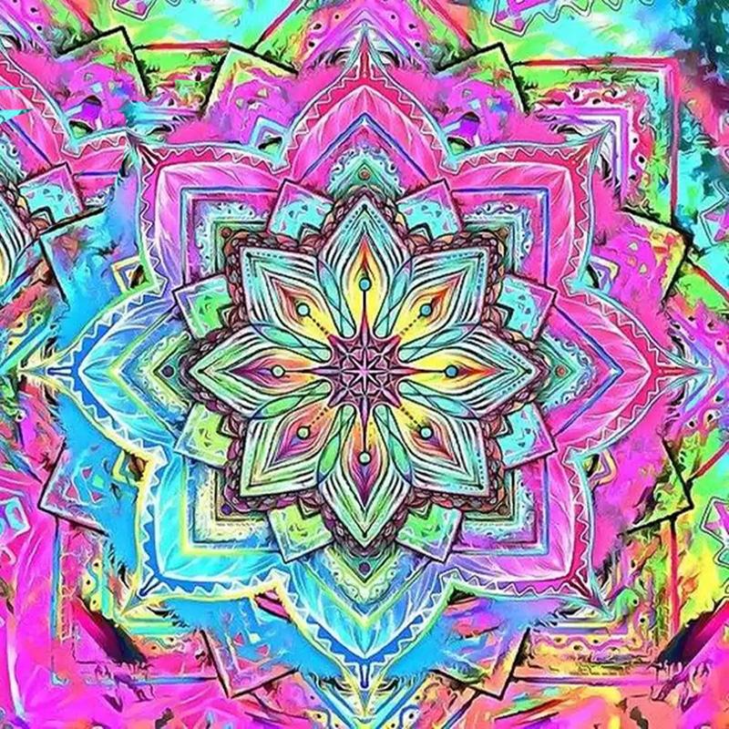 5D Diamond Painting Mandala Flower DIY Full Round Rhinestones Drill Cross-stitch Kits Diamond Embroidery New Year Gift