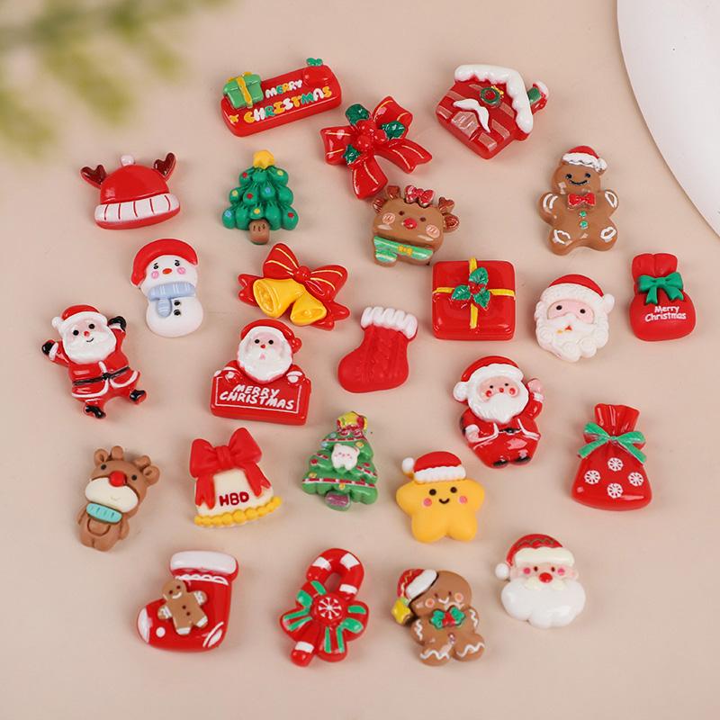 10/20Pcs Mixed Resin Christmas Fridge Magnets Cartoon Santa Claus Snowman Tree Magnet New Year Gifts Christmas Home Decoration